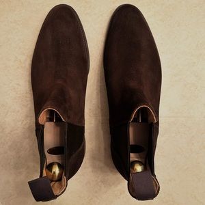 Crockett & Jones Chelsea Brown Suede Boots. British Size 9E. American Size 10D